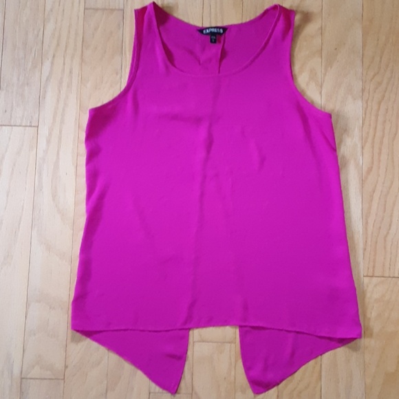 Express Tops - Express Hot Pink Tank Top Split Back